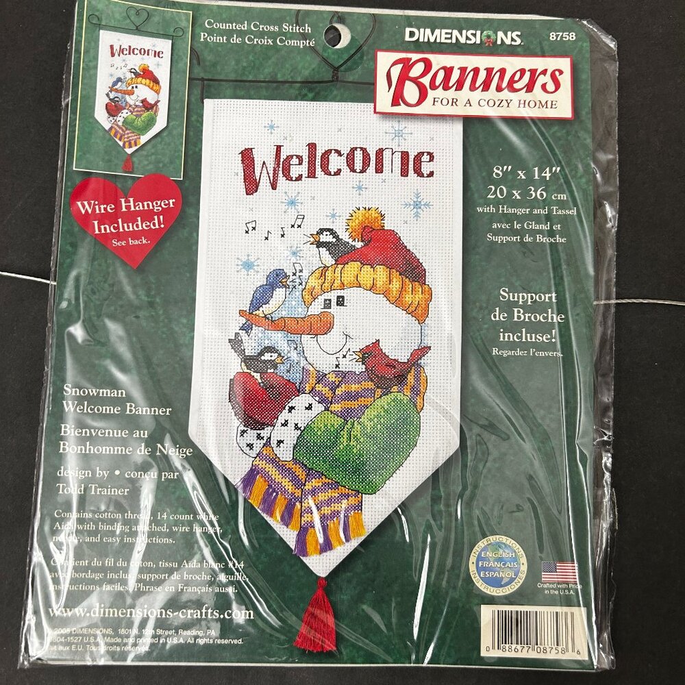 Dimensions | Banners For A Cozy Home | Snowman Welcome Banner | 8727